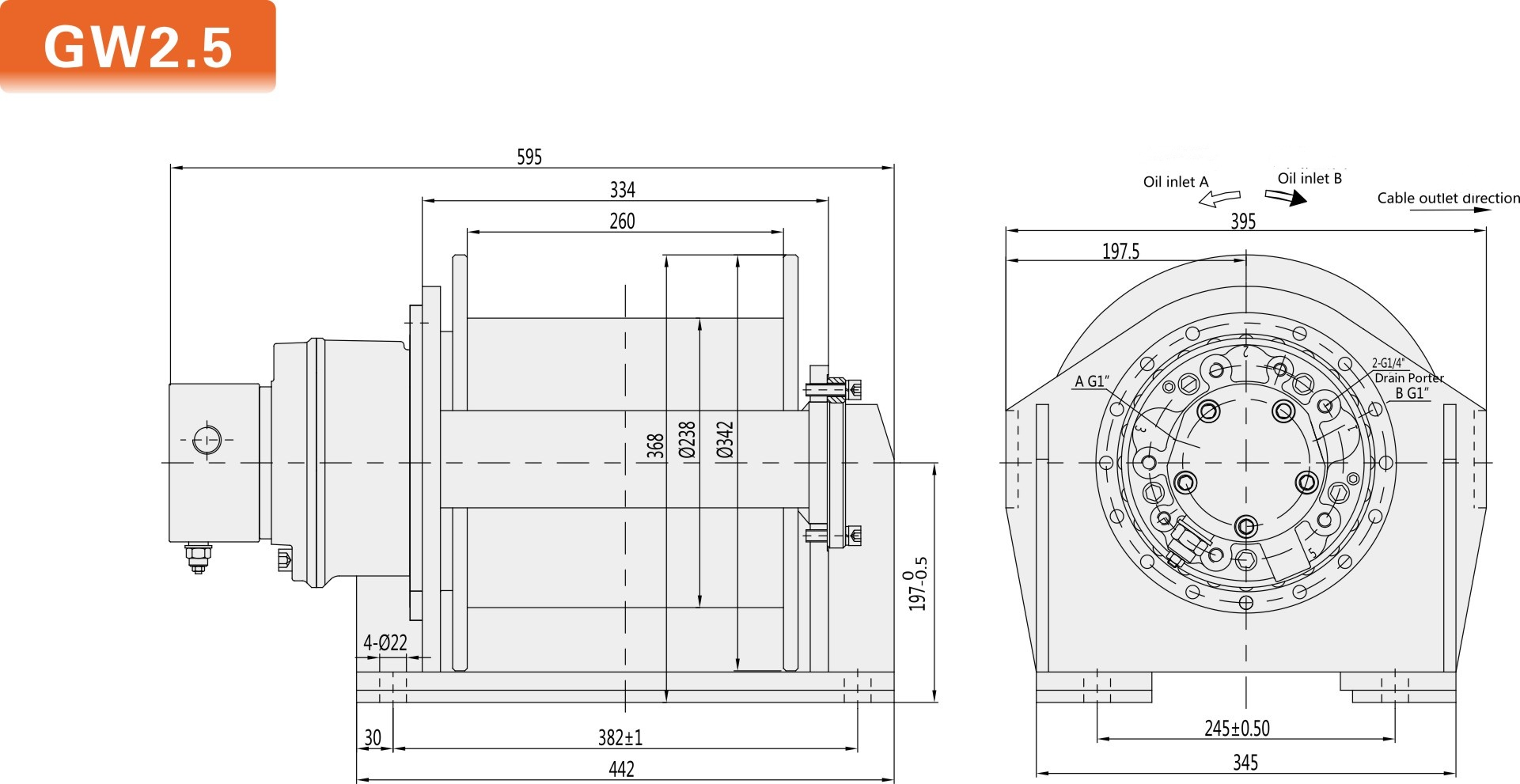 1 Ton Hydraulic Winch