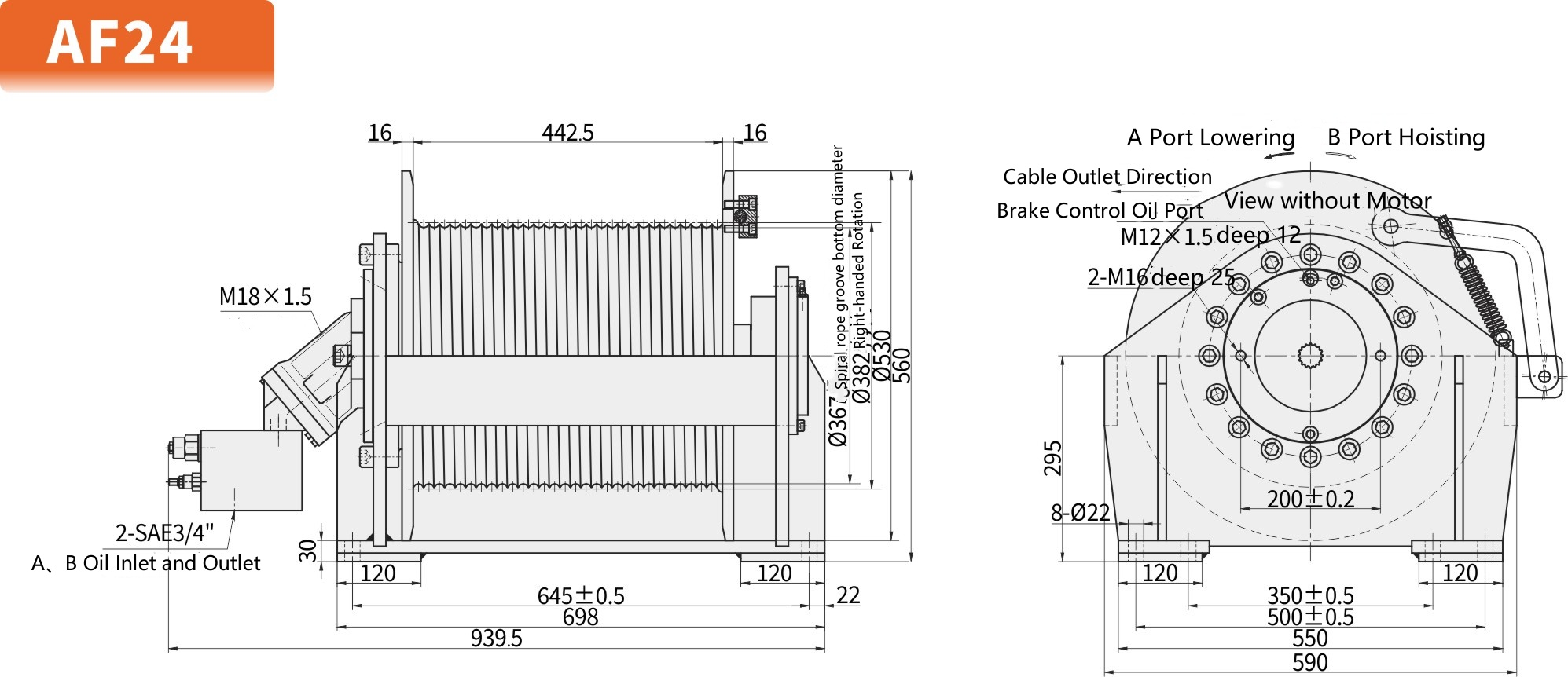 Compact Hydraulic Hoisting Winches