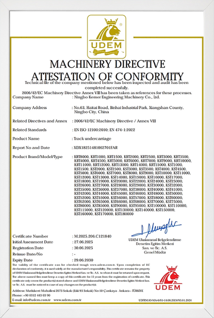 MACHINERY DIRECTIVE ATTESTATION OF CONFORMITY