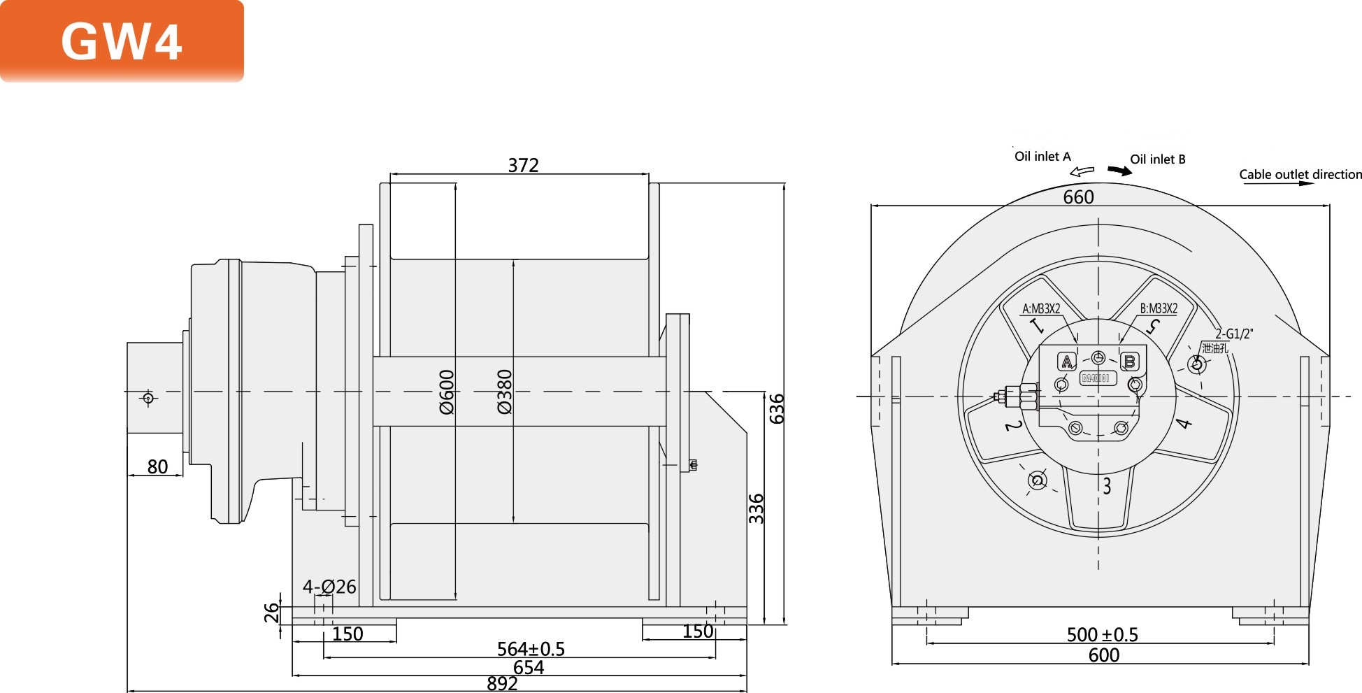 5 Ton Hydraulic Winch